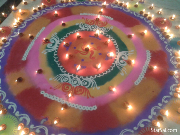 Rangoli saibaba temple