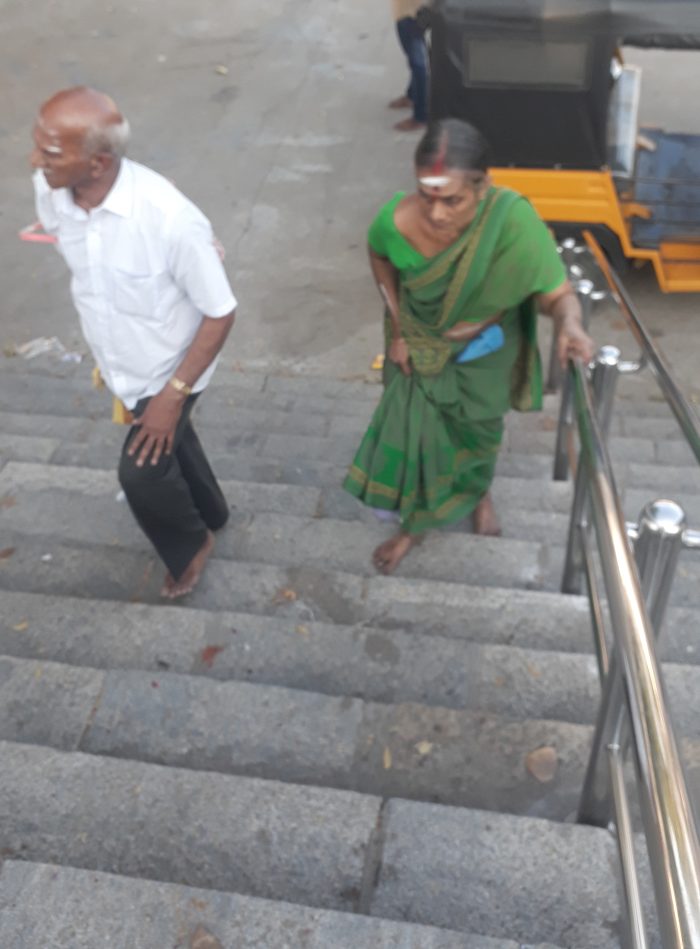 Amma walking to Sivan Malai Murugan temple