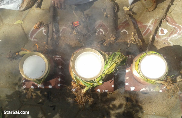 Pongal pots on Pongal festival