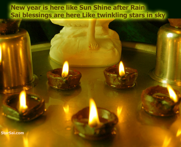Saibaba blessings to you this new year from the lamps of Nanda deep