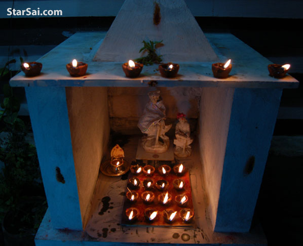 Shirdi Sai baba temple lit with divine Karthigai Lamps