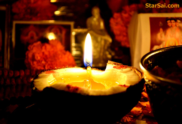 shirdi saibaba coconut lamp pooja