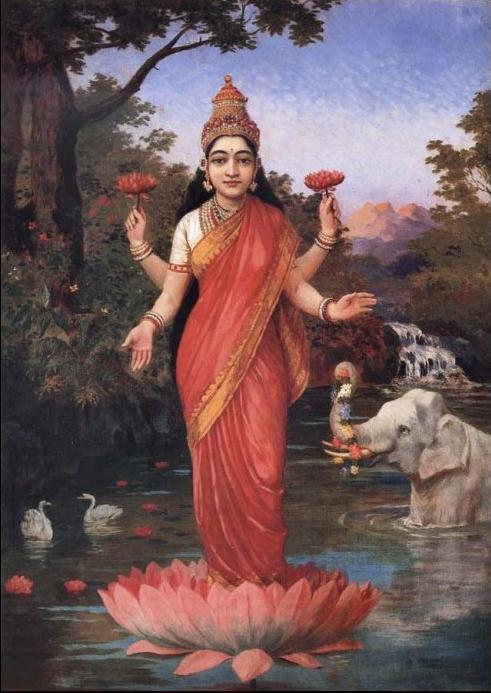 Sri Lakshmi with White Elephant